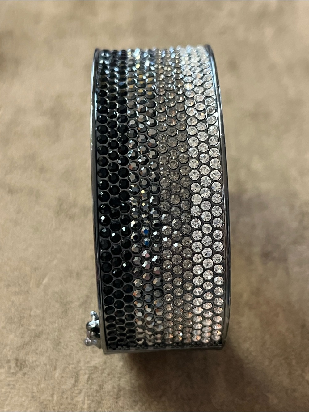 Lia Sophia Ombre Crystal Wide Cuff Bracelet - Black to Clear